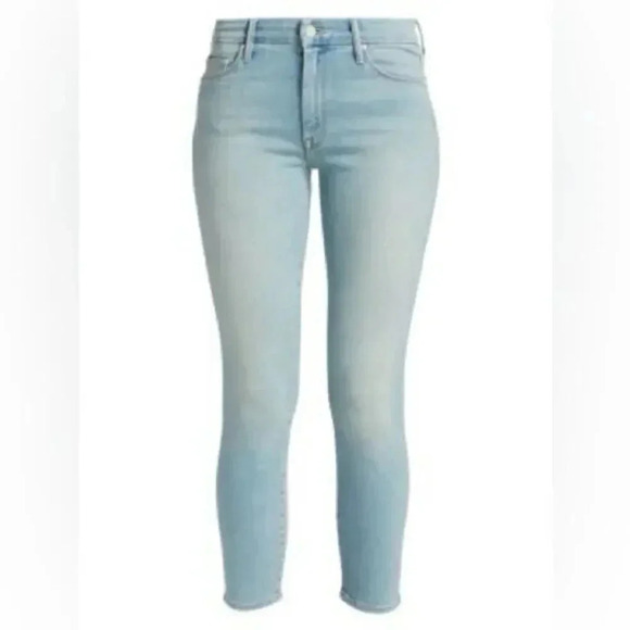 MOTHER THE LOOKER HIGH-RISE CROP SKINNY JEANS IN SWIMMING POOL SUNDAY B1376 - Picture 2 of 7